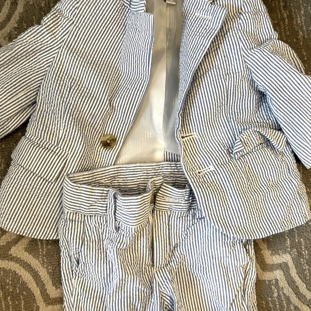 Janie and Jack baby seersucker suit